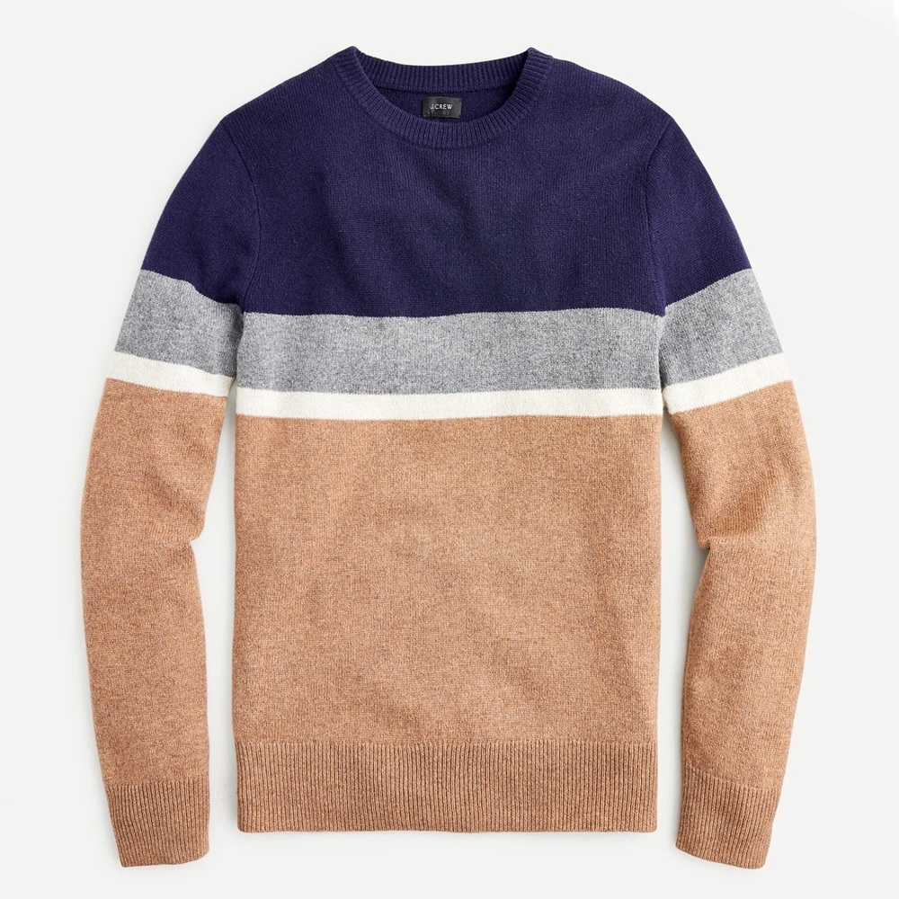 J. Crew Rugged Merino Wool Sweater colorblock